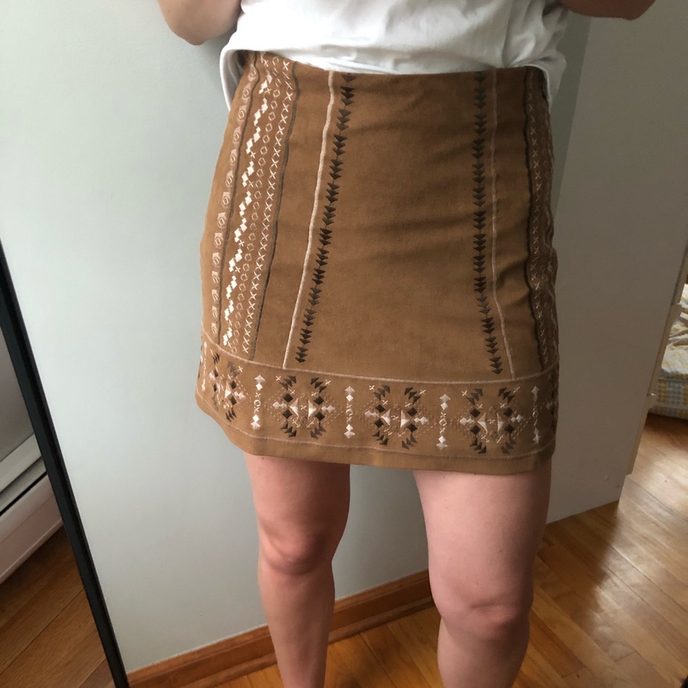 Faux suede mini skirt